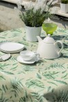 Yeşil Yaprak Desenli Masa Örtüsü