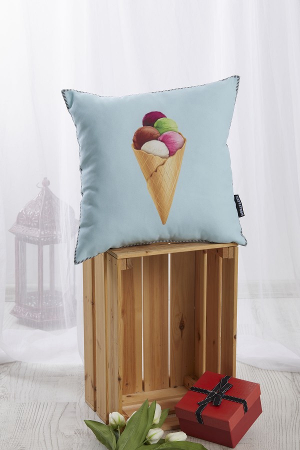 Dondurma Desenli Dekoratif Yastık