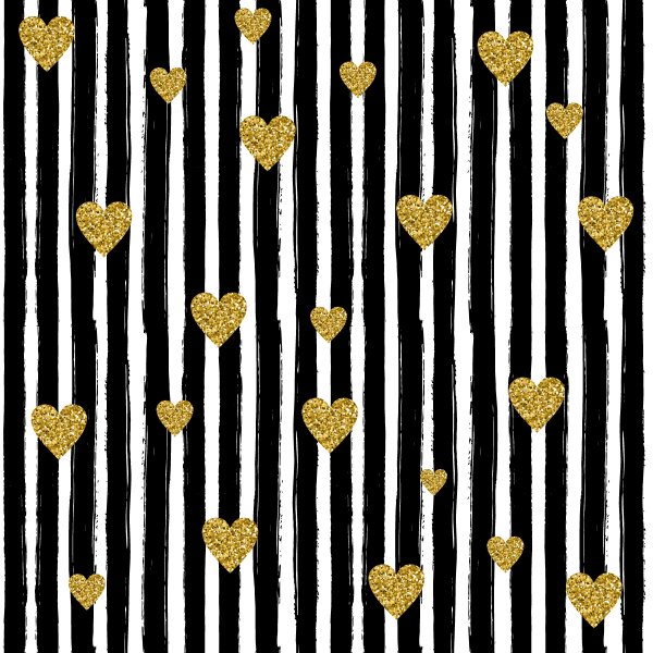 Strokes and hearts pattern