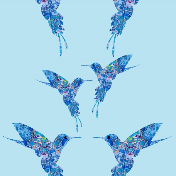 Ebruli mavi kuşlar