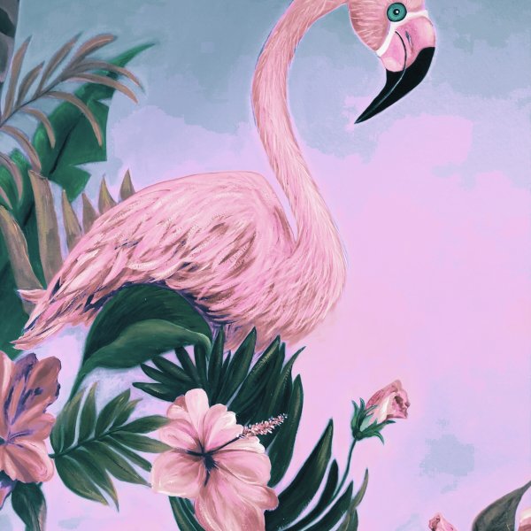 Çiçekli Flamingo