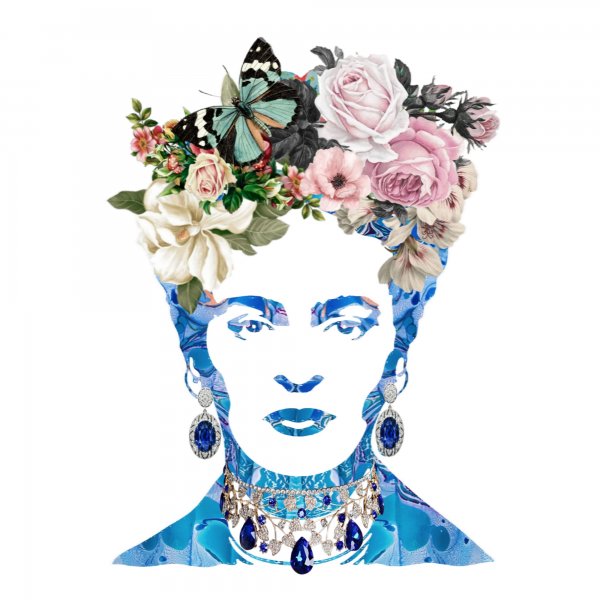 Gül desenli Frida Kahlo
