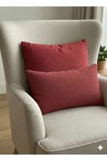 Retro Desenli Dekoratif Kırlent Kılıfı İçi Dolu 50x50-30x50 cm – Fermuarlı, 2’li Set