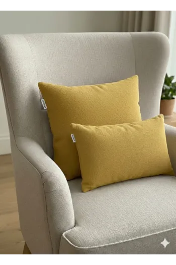 Retro Desenli Dekoratif Kırlent Kılıfı İçi Dolu 50x50-30x50 cm – Fermuarlı, 2’li Set