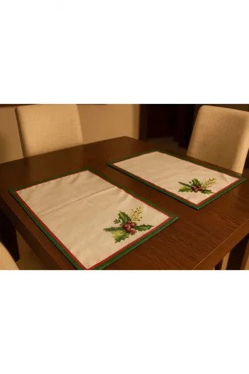 Yılbaşı Çiçek Desenli Amerikan Servis 2'li Set