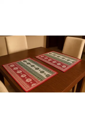 Yılbaşı Desen Amerikan Servis 2'li Set