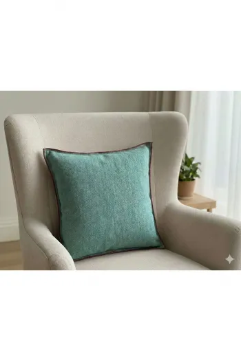 Modern Düz Renk Dekoratif Kırlent Kılıfı – Fitilli Kenar, Yumuşak Dokulu