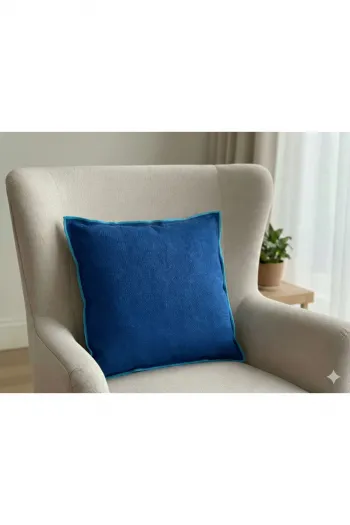 Modern Düz Renk Dekoratif Kırlent Kılıfı – Fitilli Kenar, Yumuşak Dokulu