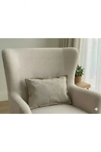 Modern Düz Renk Dekoratif Kırlent Kılıfı – Fitilli Kenar, Yumuşak Dokulu