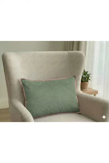 Modern Düz Renk Dekoratif Kırlent Kılıfı – Fitilli Kenar, Yumuşak Dokulu