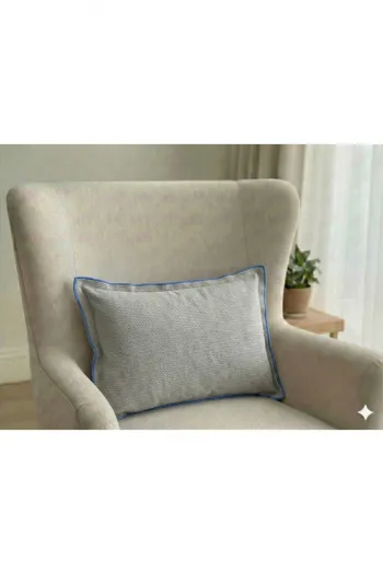 Modern Düz Renk Dekoratif Kırlent Kılıfı – Fitilli Kenar, Yumuşak Dokulu