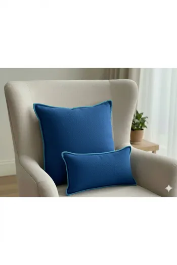 Retro Dokulu Dekoratif Kırlent Kılıfı İçi Dolu 45x45-30x45 cm – 2’li Set