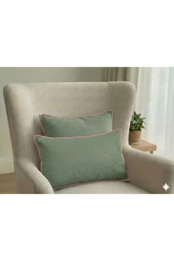 Retro Dokulu Dekoratif Kırlent Kılıfı İçi Dolu 45x45-30x45 cm – 2’li Set