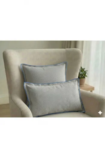 Retro Dokulu Dekoratif Kırlent Kılıfı İçi Dolu 45x45-30x45 cm – 2’li Set