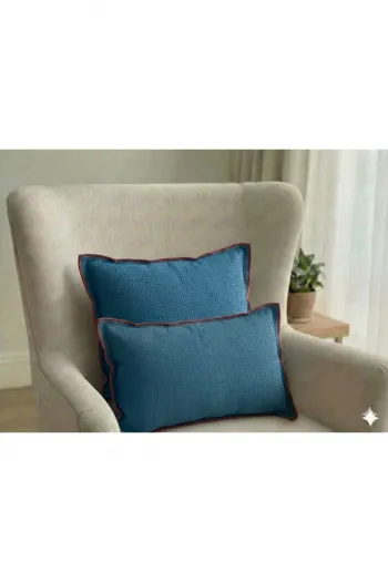 Retro Dokulu Dekoratif Kırlent Kılıfı İçi Dolu 45x45-30x45 cm – 2’li Set