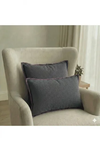 Retro Dokulu Dekoratif Kırlent Kılıfı İçi Dolu 45x45-30x45 cm – 2’li Set