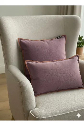 Retro Dokulu Dekoratif Kırlent Kılıfı İçi Dolu 45x45-30x45 cm – 2’li Set