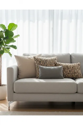 KANYON Contrast 4lu Dekoratif Kirlent Seti 50x30 45x45 Modern Geometrik