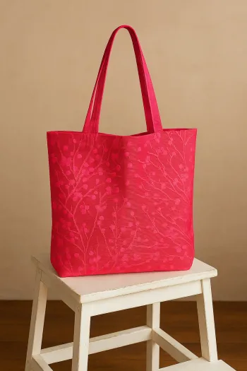 Çiçekli Pembe Plaj Çantası