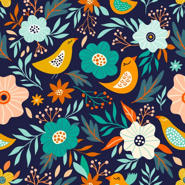 Flowers and bird