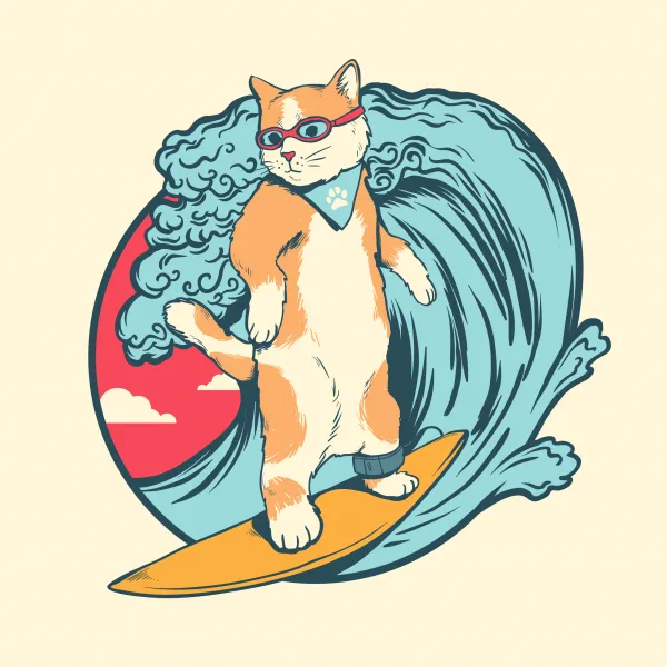 Cat Surfing