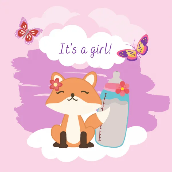 Baby shower baby fox