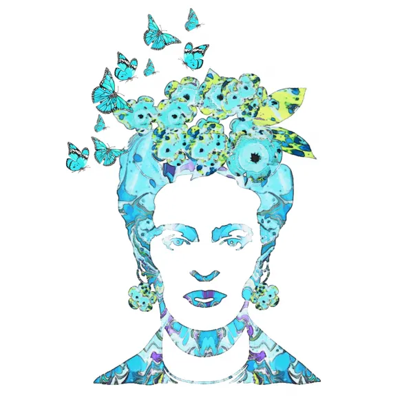 Mavi Frida Kahlo ve mavi kelebekler